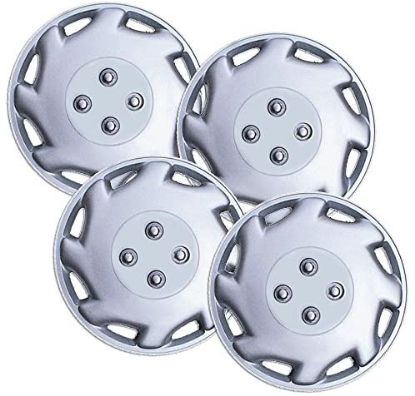 12 Inch Universal Clip-On Silver Metallic Hubcap Covers