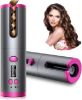 Cordless Automatic Curler Fast Heating Professional Ceramic Barrel 101 with LCD Display USB Rechargeable Anti-Tangle Hair Curling Wand, Adjustable Temperature & Timer, Portable Hair Styler