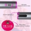 Cordless Automatic Curler Fast Heating Professional Ceramic Barrel 101 with LCD Display USB Rechargeable Anti-Tangle Hair Curling Wand, Adjustable Temperature & Timer, Portable Hair Styler